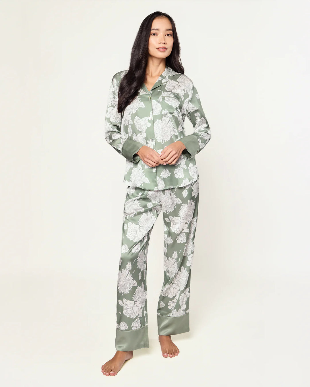 PJ LONG SLEEVE SILK SAGE BLOOM