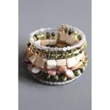BRACELET ATHENA AGATE JASPER PEARLS & GLASS