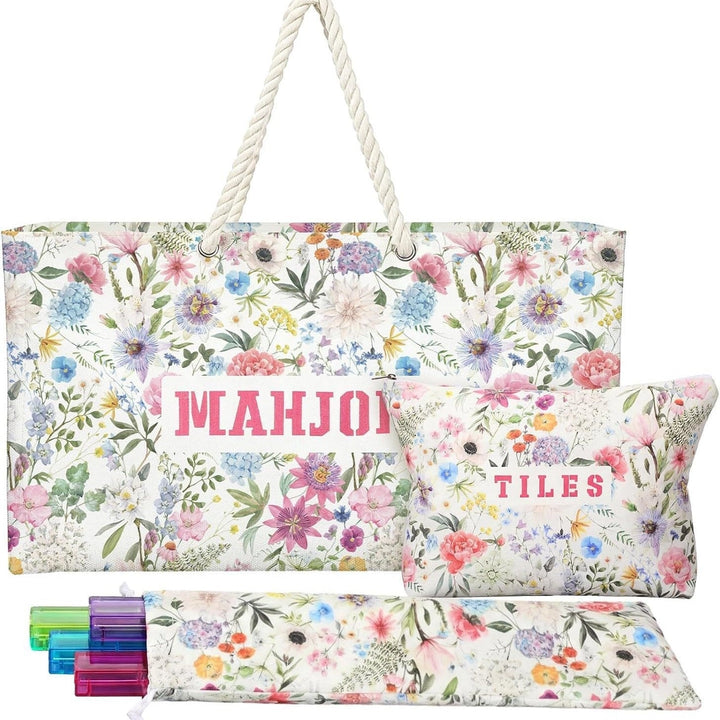 S/3 AMERICAN MAHJONG BAG PINK