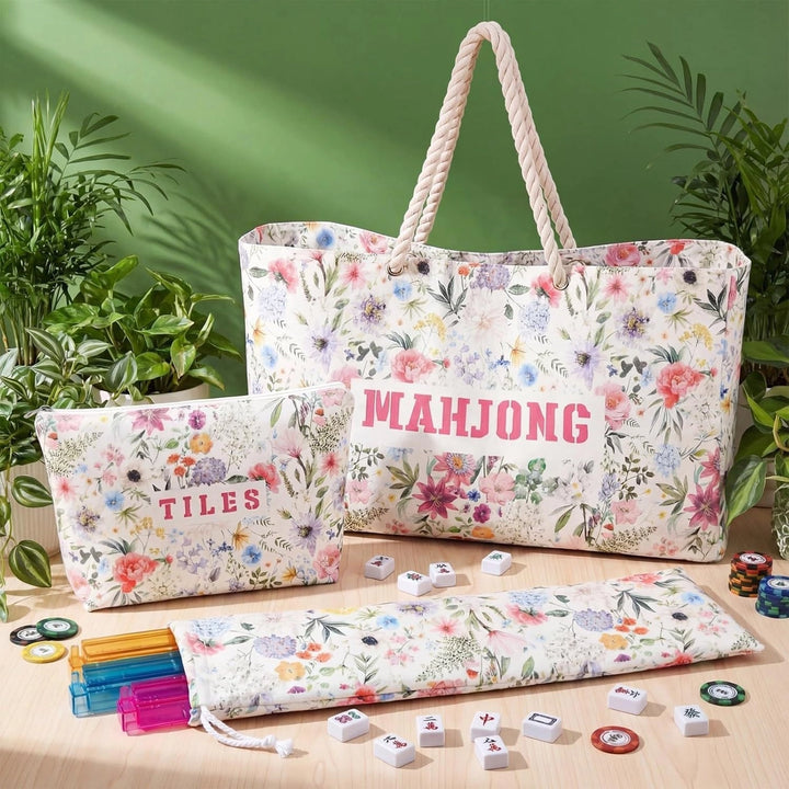S/3 AMERICAN MAHJONG BAG PINK