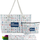 S/3 AMERICAN MAHJONG BAG WHITE
