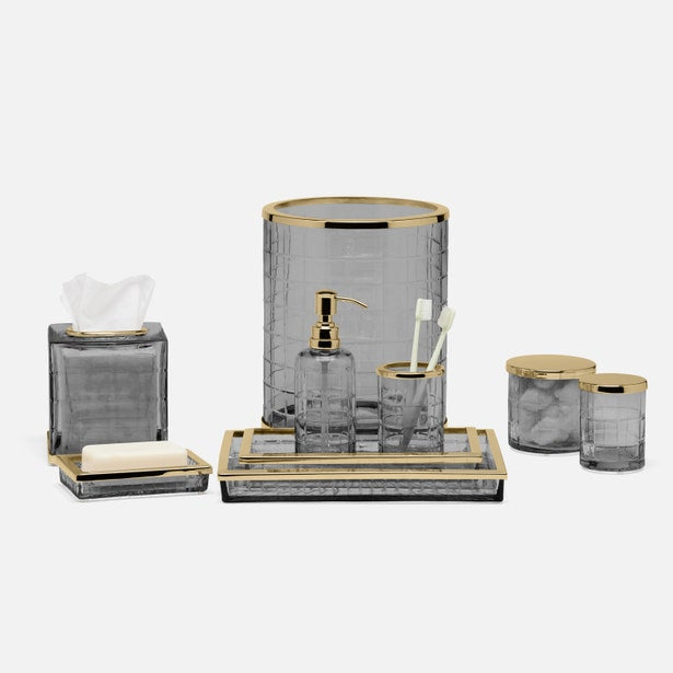 BATH COLLECTION SMOKE GLASS/BRASS