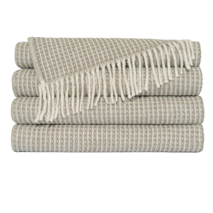 THROW W/ FRINGE STRIPE 60×80"