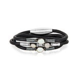 BRACELET OPAL MOONSTONE TRIPLE LEATHER