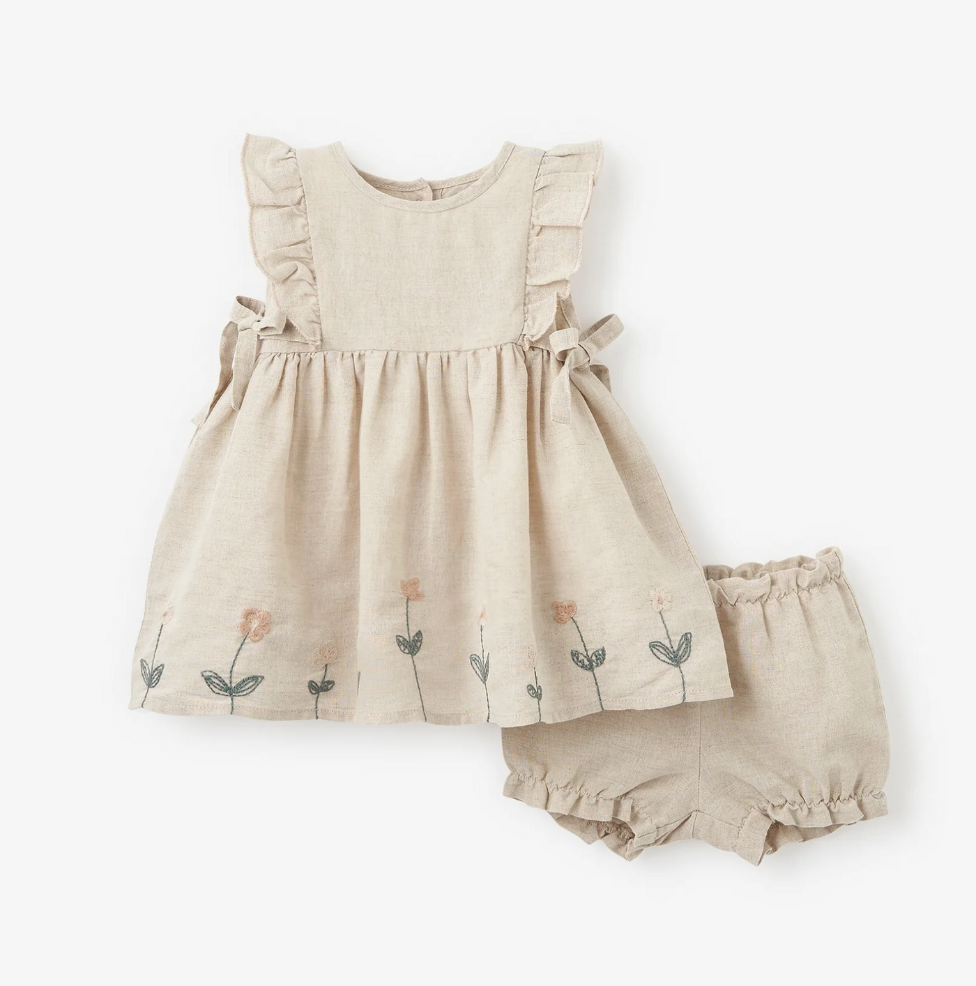 DRESS WITH BLOOMER FLAXSEED (Available in 3 Sizes)