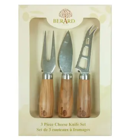 3PC CHEESTE SET OLIVE WOOD