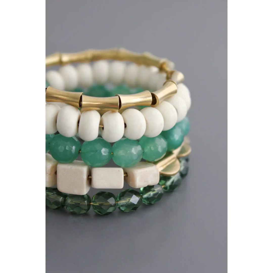 BRACELET GREEN & WHITE WRAP