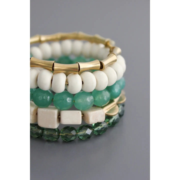 BRACELET GREEN & WHITE WRAP