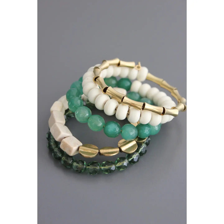 BRACELET GREEN & WHITE WRAP