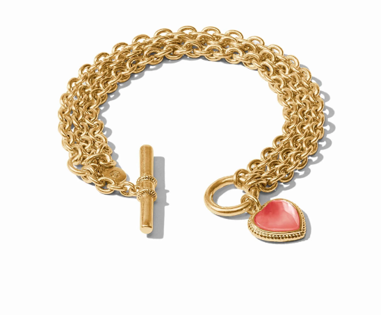 BRACELET LINK HEART BLUSH PINK #70842