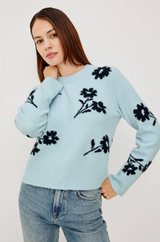 SWEATER WINTER BLUE FLORAL ANISE