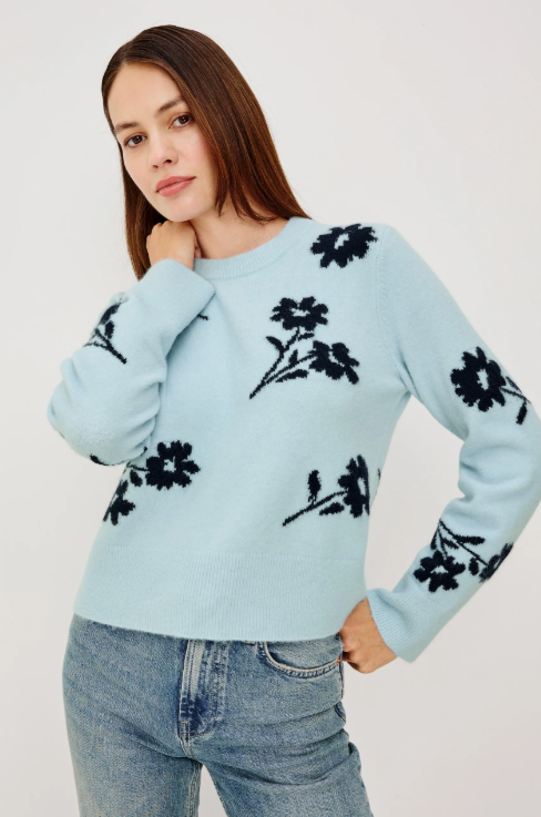 SWEATER WINTER BLUE FLORAL ANISE
