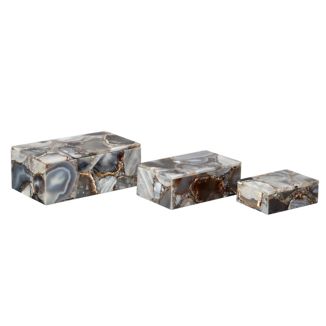 BOX RECTANGLE GRAY AGATE MED