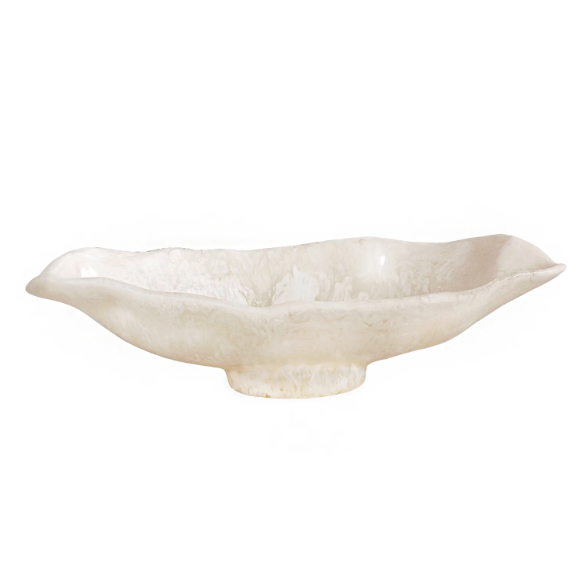 BOWL OVAL MEDIUM WHITE SWIRL