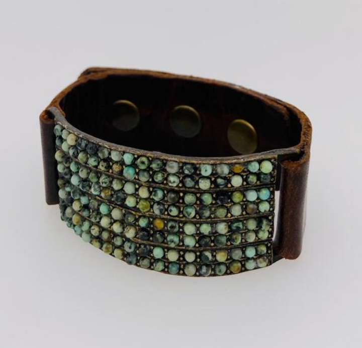 BRACELET 8 ROW ID LEATHER
