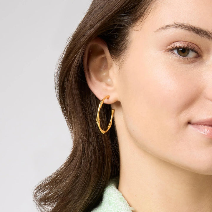 EARRING HOOP BAMBOO GOLD