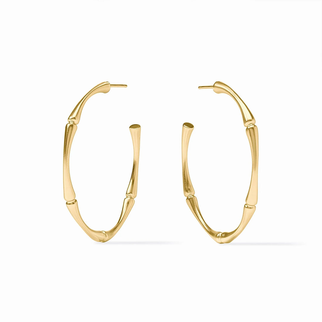 EARRING HOOP BAMBOO GOLD