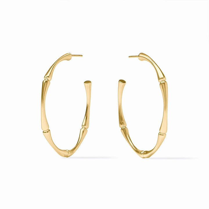 EARRING HOOP BAMBOO GOLD