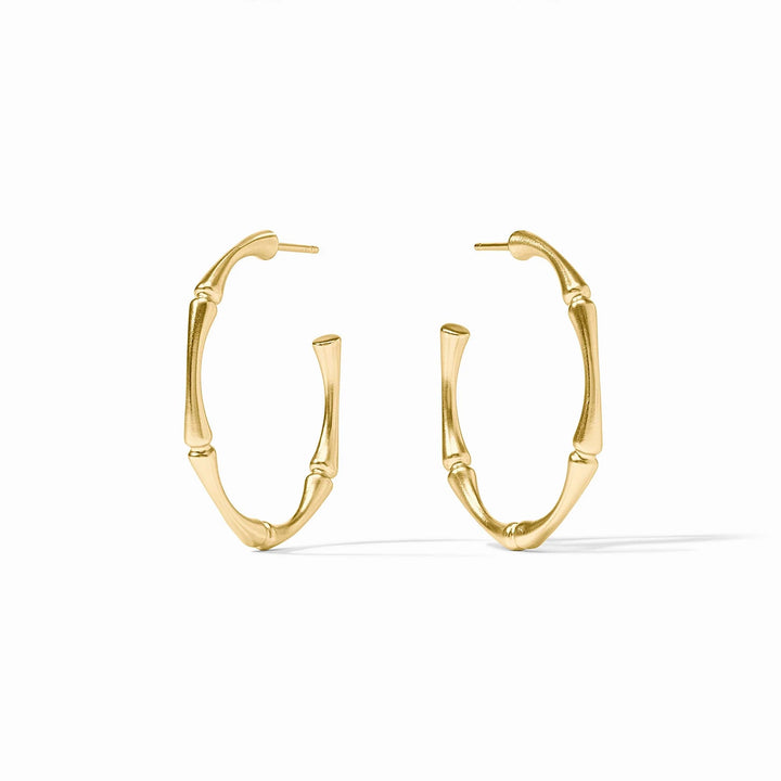 EARRING HOOP BAMBOO GOLD
