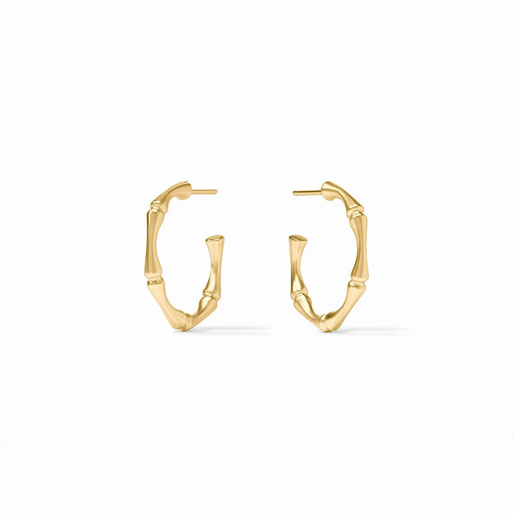 EARRING HOOP BAMBOO GOLD