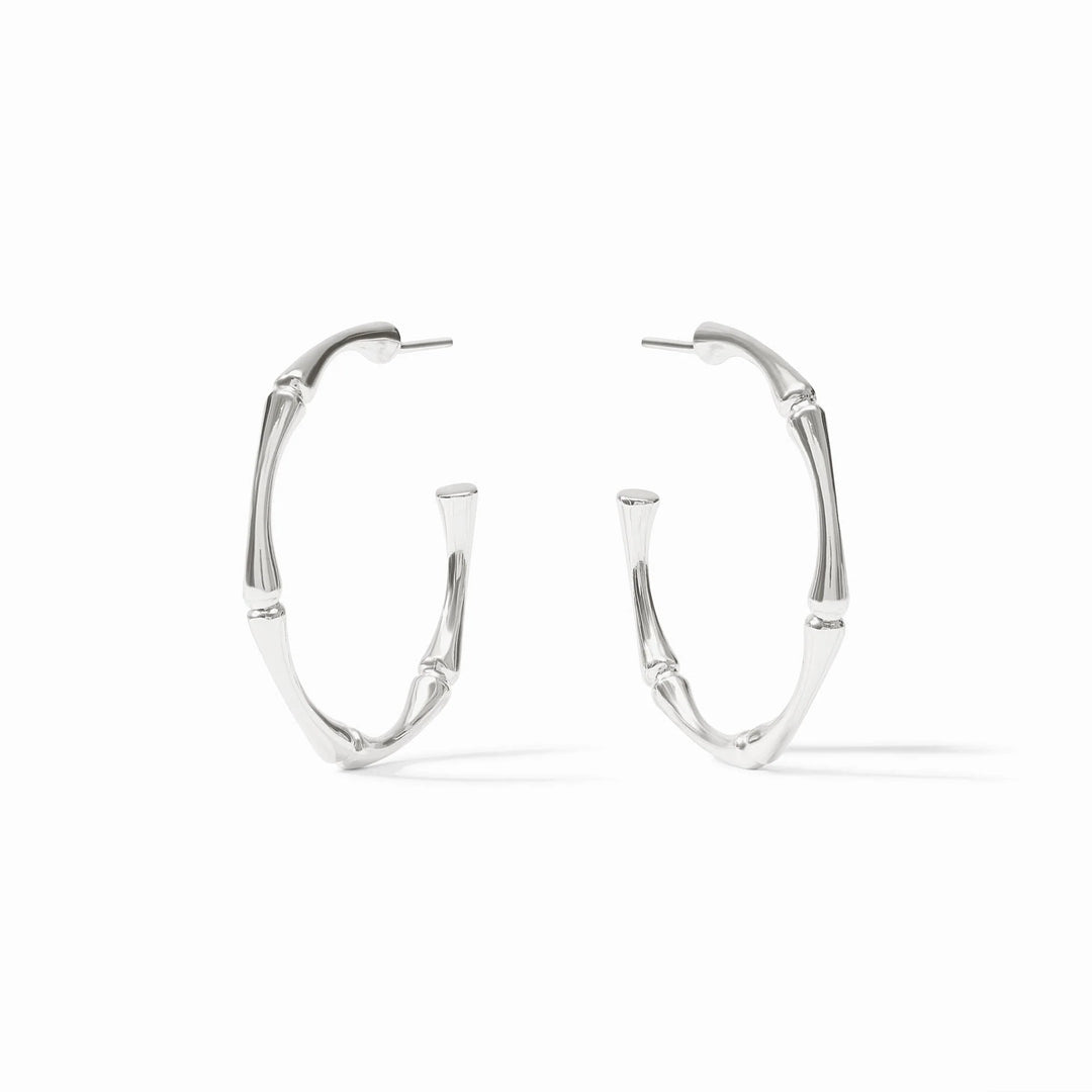 EARRING HOOP BAMBOO SILVER