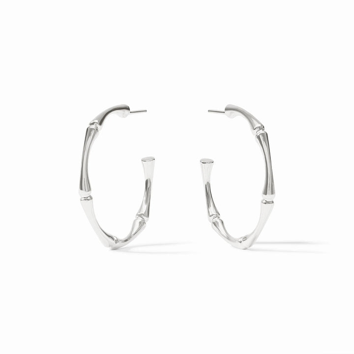 EARRING HOOP BAMBOO SILVER