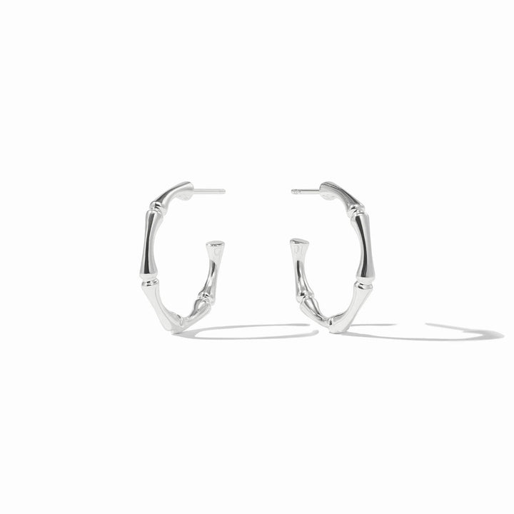 EARRING HOOP BAMBOO SILVER