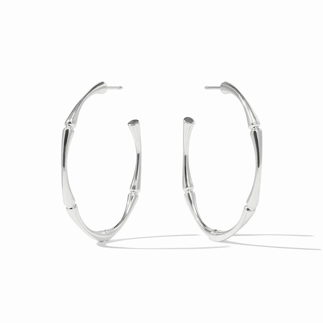 EARRING HOOP BAMBOO SILVER