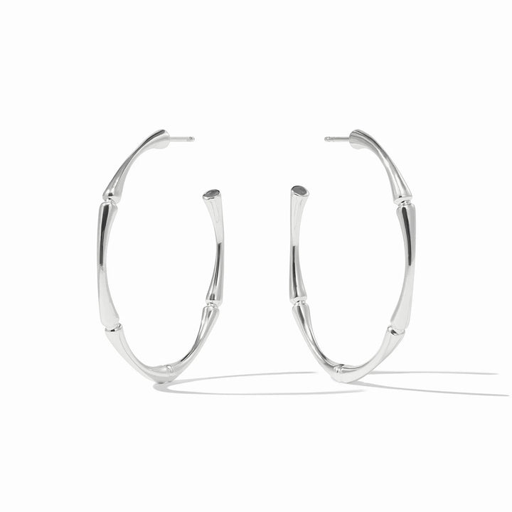 EARRING HOOP BAMBOO SILVER