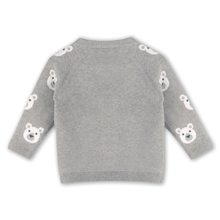PULLOVER BEAR JACQUARD HEATHER GREY