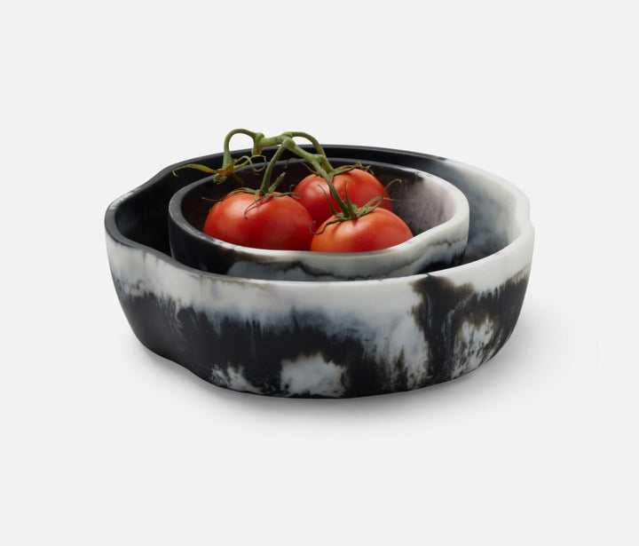 BOWL SERVING BLACK SWIRL