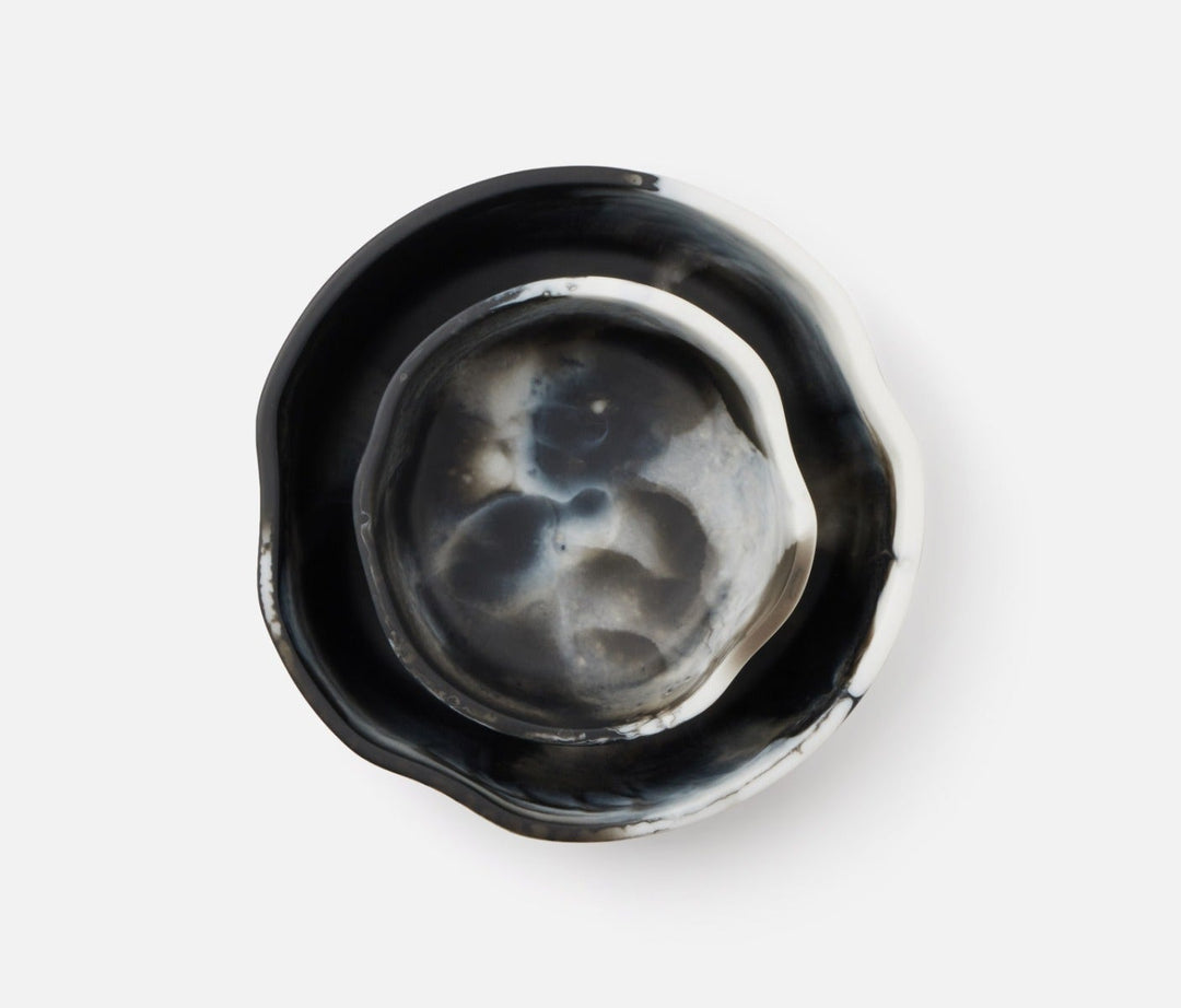 BOWL SERVING BLACK SWIRL