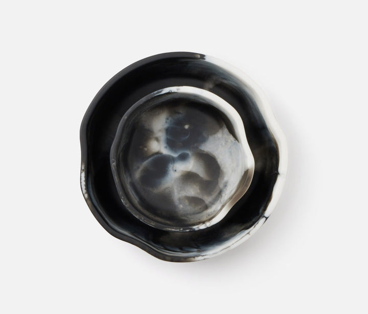 BOWL SERVING BLACK SWIRL