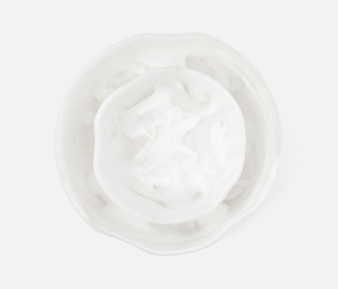 BOWL SERVING WHITE SWIRL