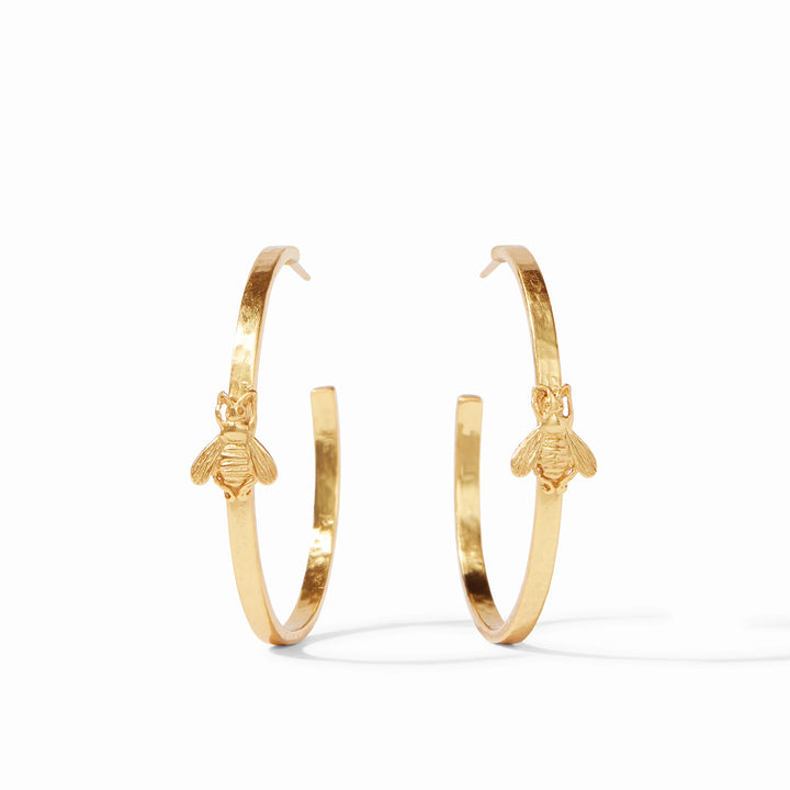 EARRINGS BEE HOOP GOLD