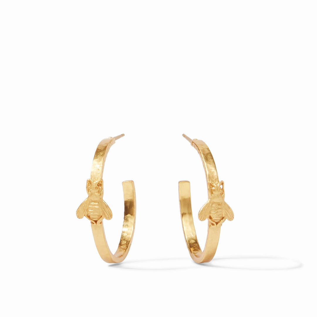 EARRINGS BEE HOOP GOLD