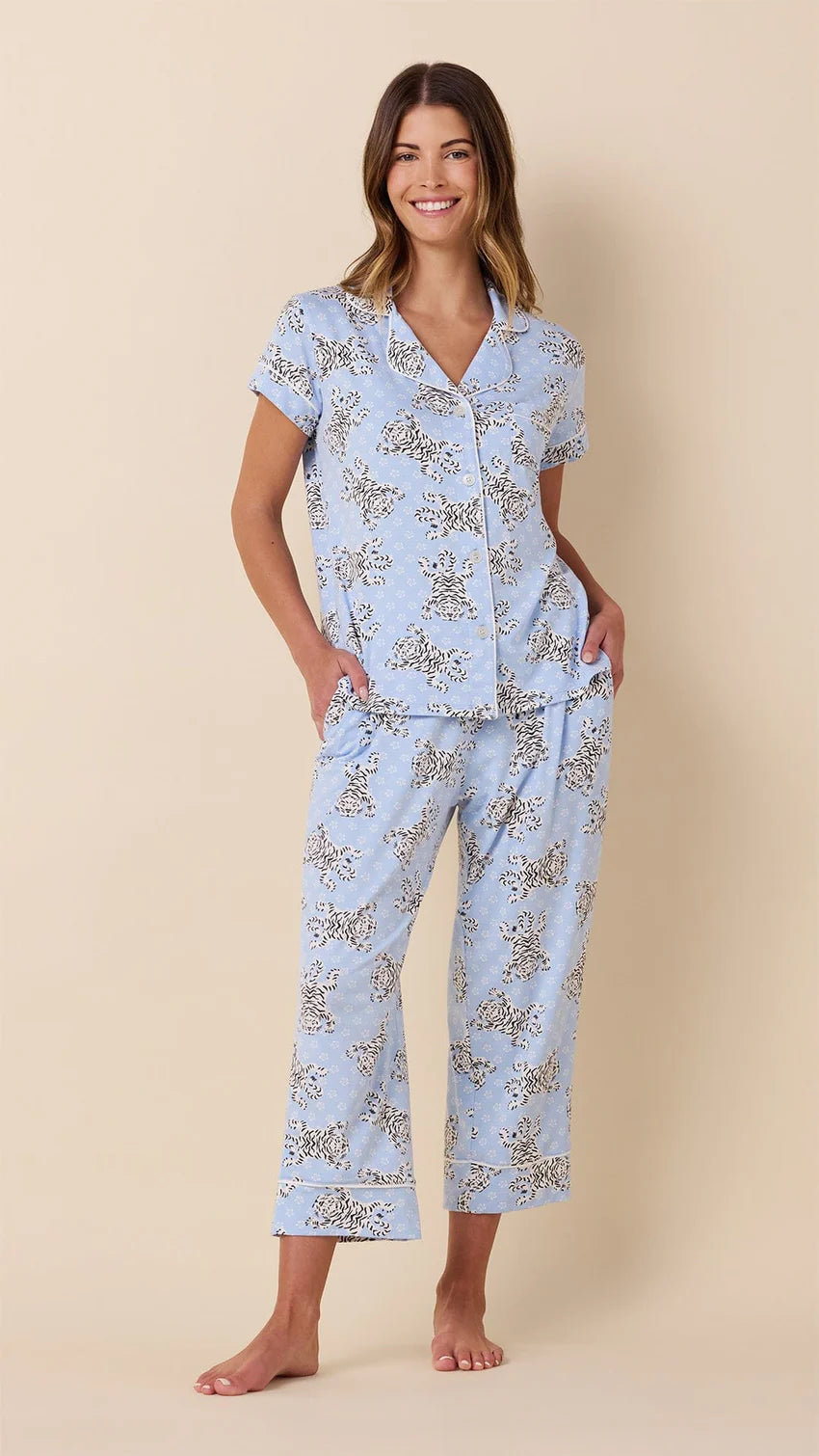 PAJAMA BENGAL BLUE PIMA CAPRI SET