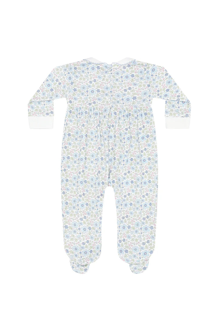 FOOTIE BLUE MEADOW SMOCKED