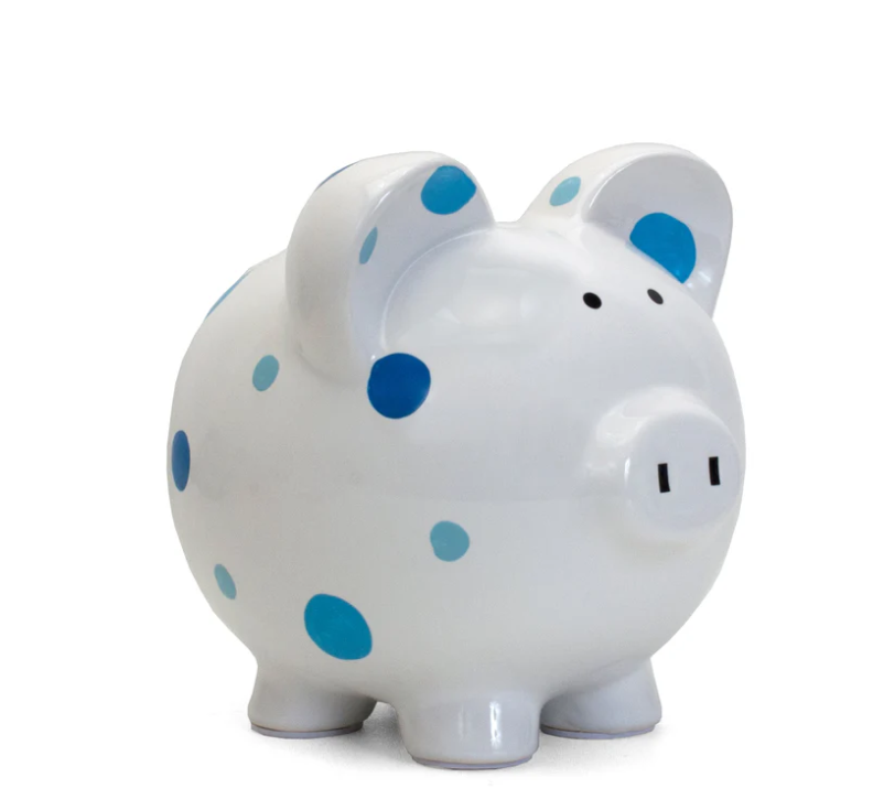 PIG BANK BLUE DOTS #71875