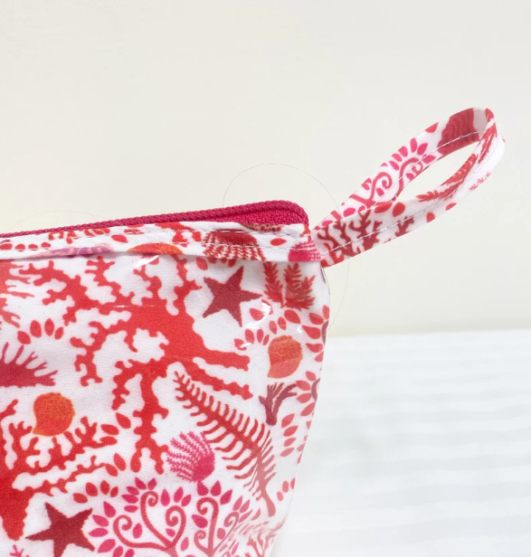 BRUSH BAG SEASHELLS CORAL LONG #77667