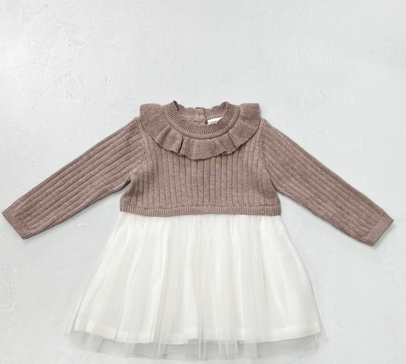 DRESS KNIT TOP&TUTU (Available in 3 Sizes and 3 Colors)