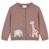CARDIGAN ELEPHANT GIRAFFE CAFE LATTE