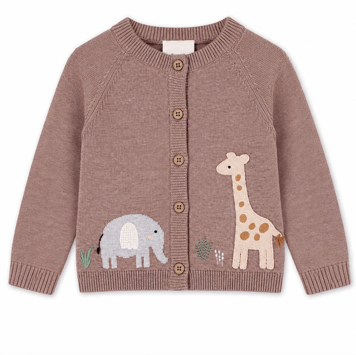 CARDIGAN ELEPHANT GIRAFFE CAFE LATTE