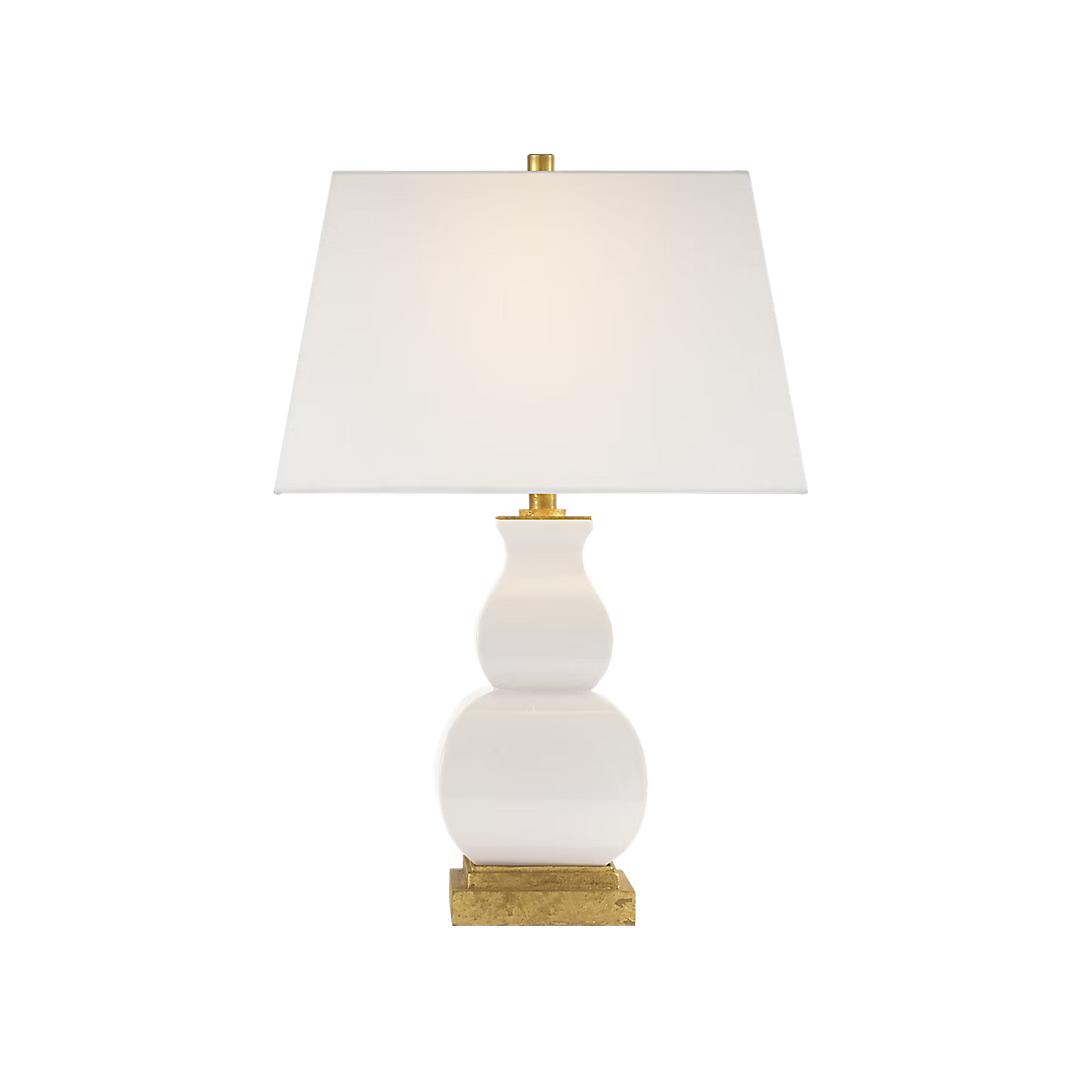 TABLE LAMP IVORY CRACKLE CERAMIC