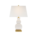 TABLE LAMP IVORY CRACKLE CERAMIC