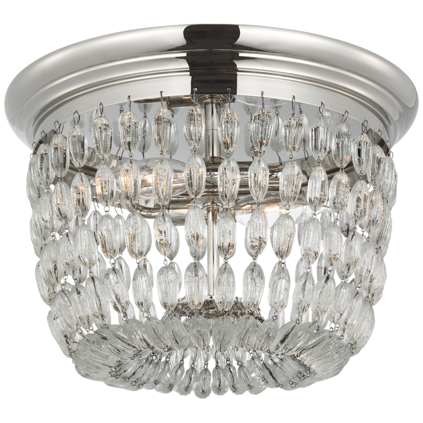 CHANDELIER FLUSH MOUNT SEEDED GLASS