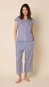PAJAMA CAPRI CLASSIC STRIPE NAVY (NRD)