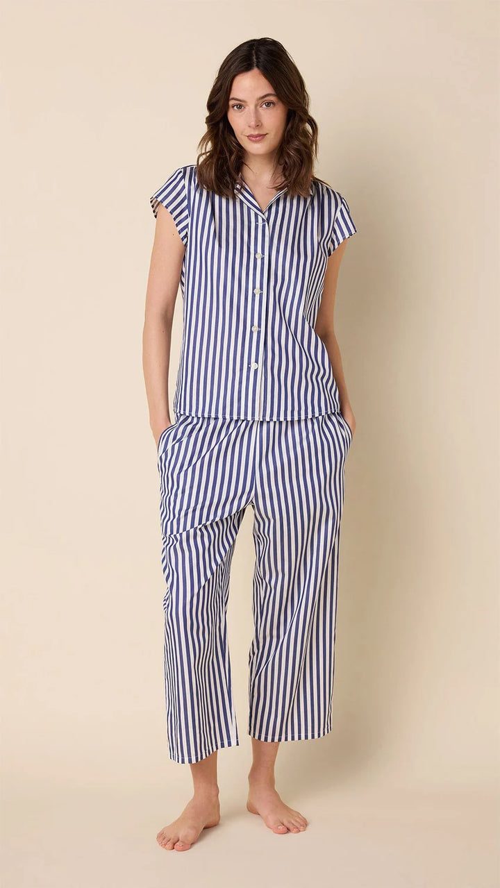 PAJAMA CAPRI CLASSIC STRIPE NAVY