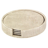COASTERS LUSTER ROUND W/ HOLDER S/4