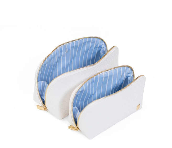 COSMETIC CASE LUXE DUO WOVEN BLANC